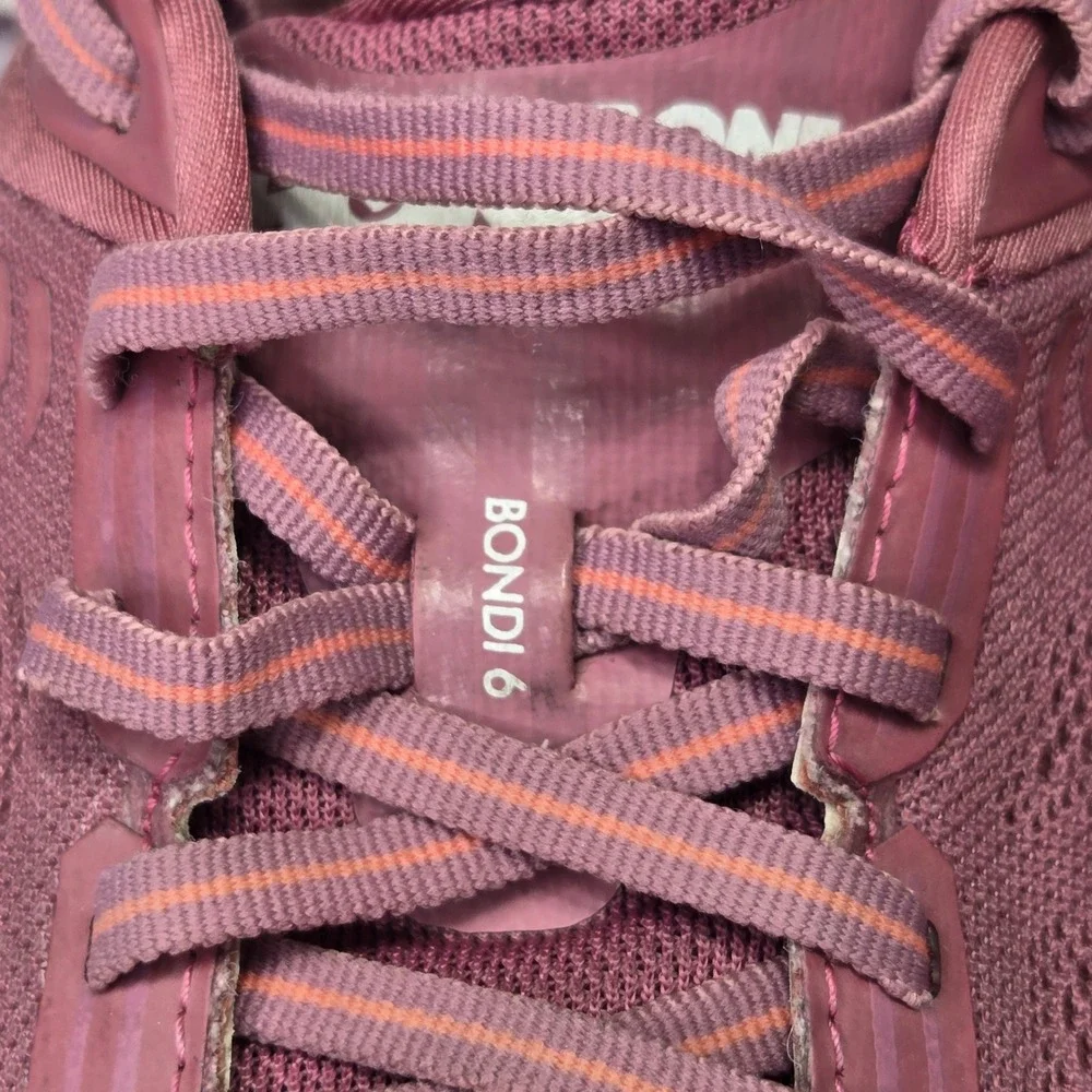 Hoka One One Bondi 6 Womens Sz 10 Running Athletic Shoes Mauve Orange Sneakers - Picture 6 of 10